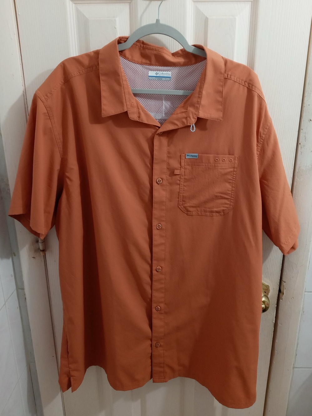 Columbia Shirt 2XL PFG Omni Shade Bahama Button Up Fishing Vented Burnt Orange